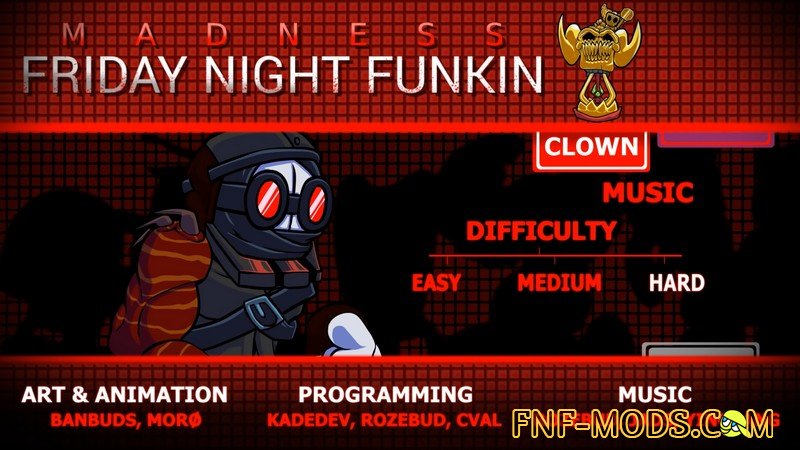 Friday Night Funkin vs Tricky mod 2.1 на Андроид и ПК – игровое меню